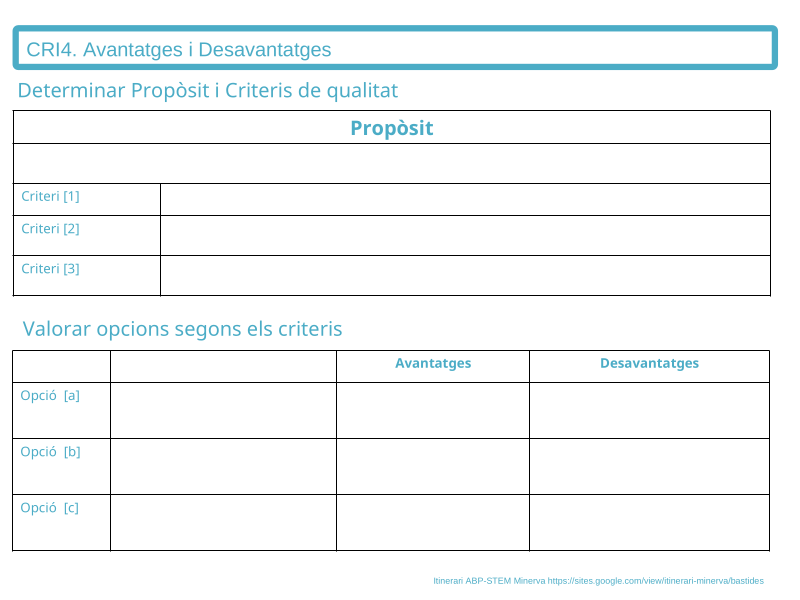 CRi4 Avantatges i Desavantatges